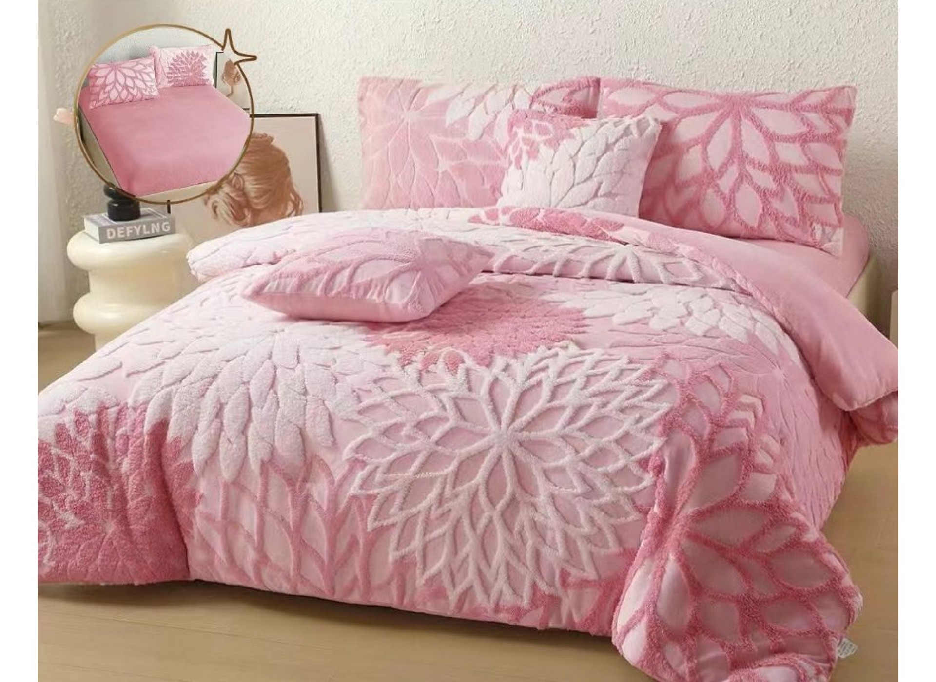 Lenjerie Cocolino Premium, 6 Piese cu Cearceaf Elastic LCP008