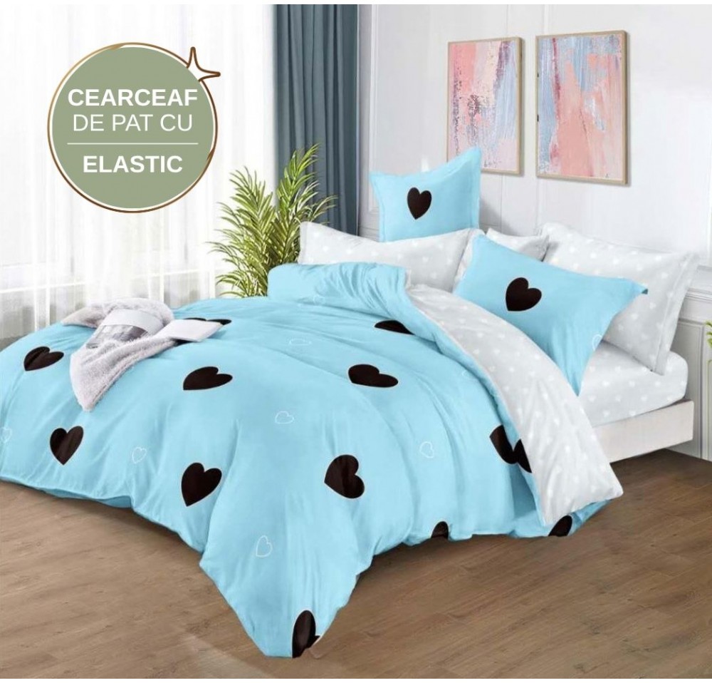Lenjerie de pat cu Elastic din Finet 6 piese LEC001