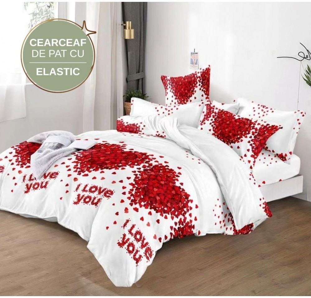 Lenjerie de pat cu Elastic din Finet 6 piese LEC002