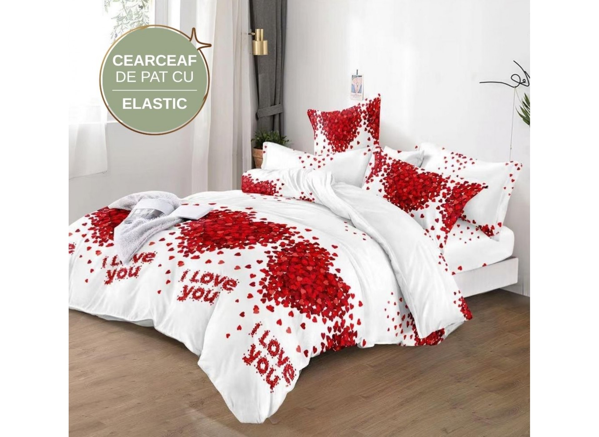 Lenjerie de pat cu Elastic din Finet 6 piese LEC002