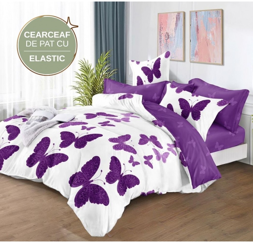Lenjerie de pat cu Elastic din Finet 6 piese LEC003