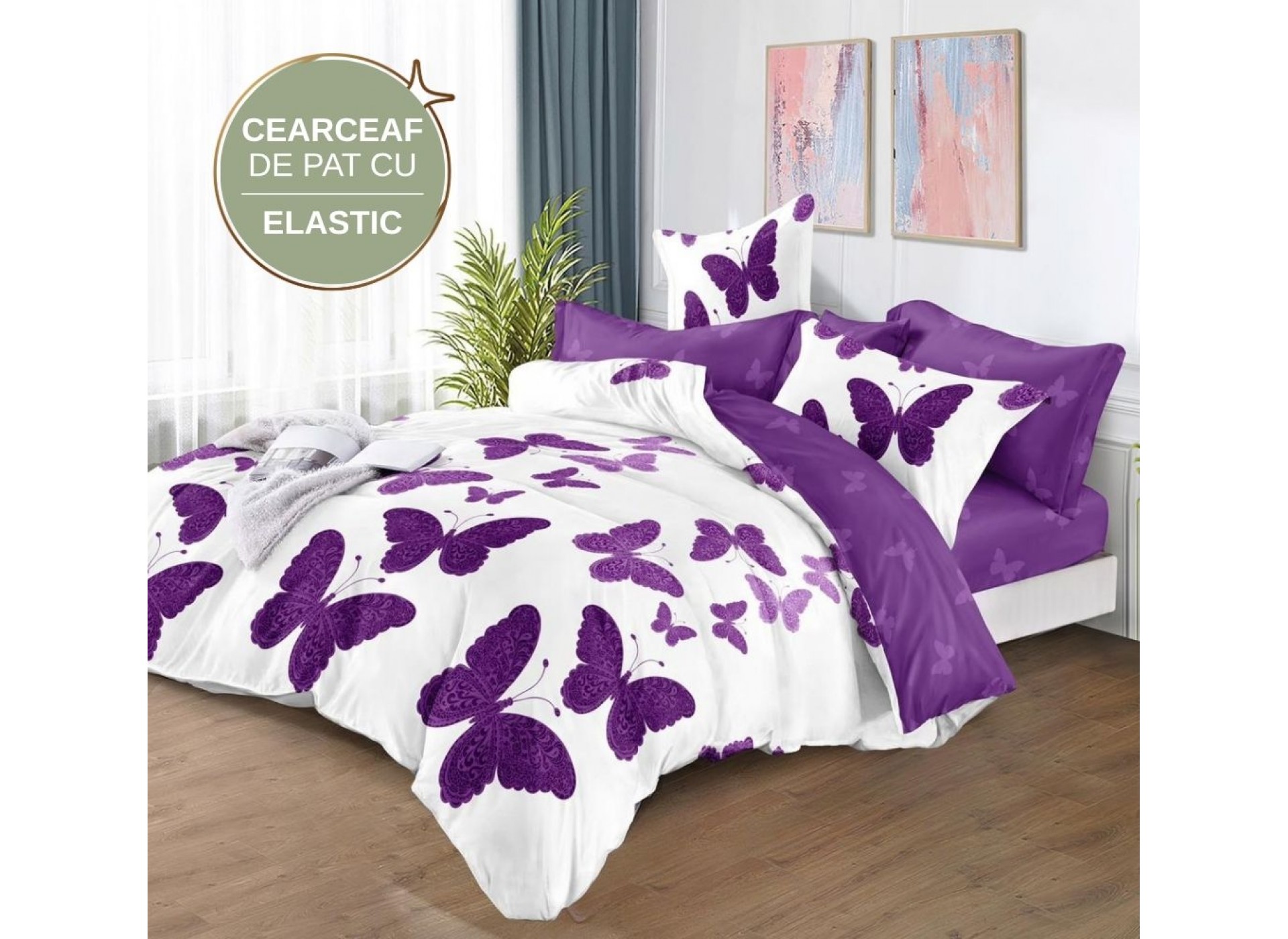 Lenjerie de pat cu Elastic din Finet 6 piese LEC003