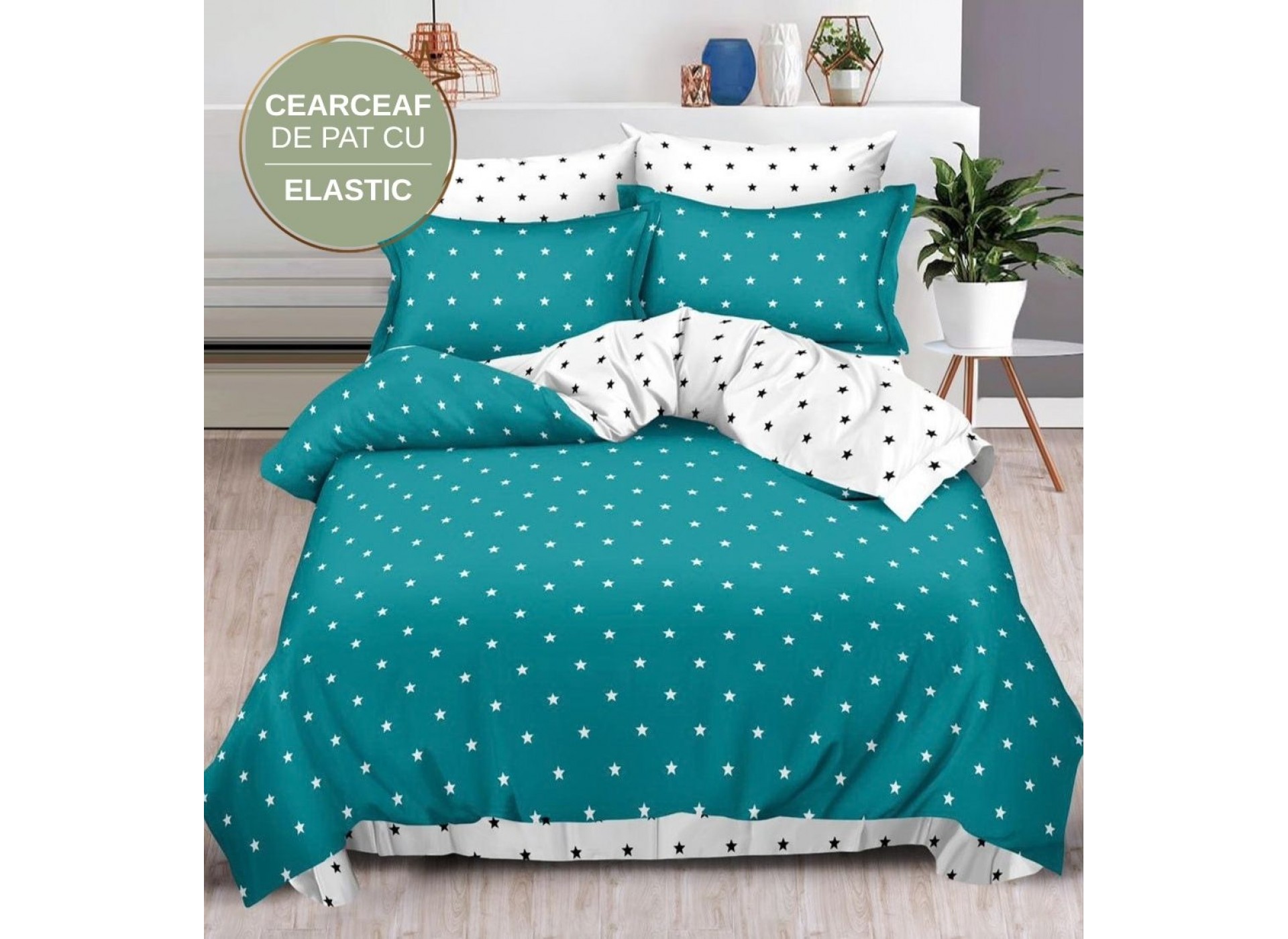 Lenjerie de pat cu Elastic din Finet 6 piese LEC006