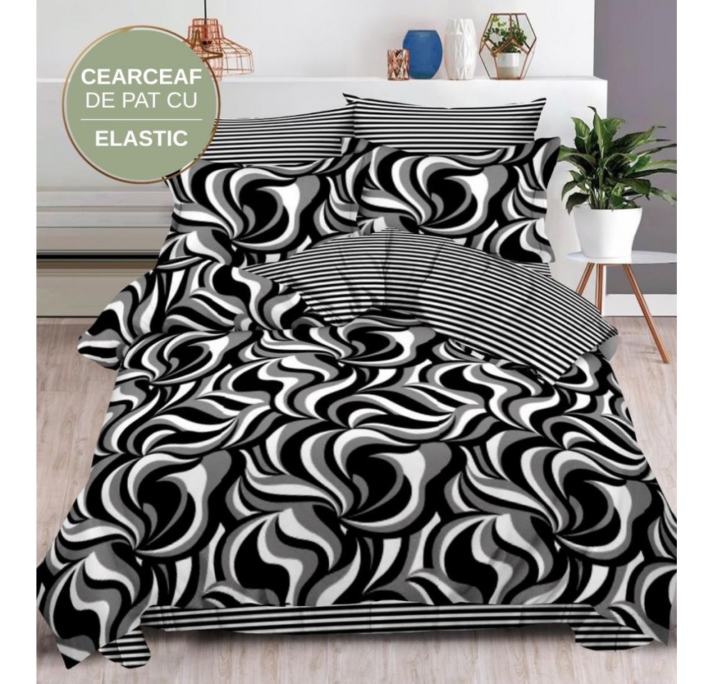 Lenjerie de pat cu Elastic din Finet 6 piese LEC007