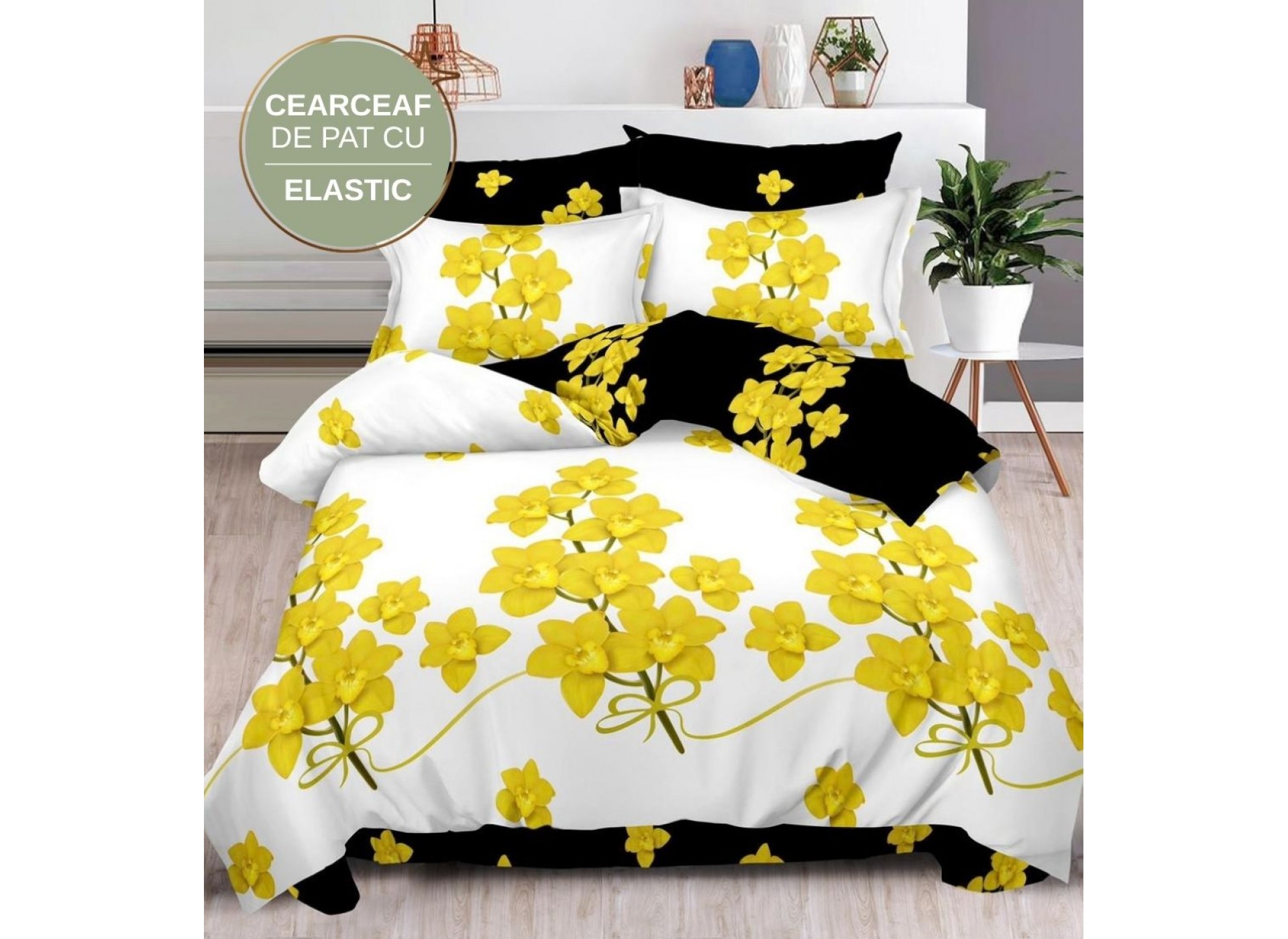 Lenjerie de pat cu Elastic din Finet 6 piese LEC008