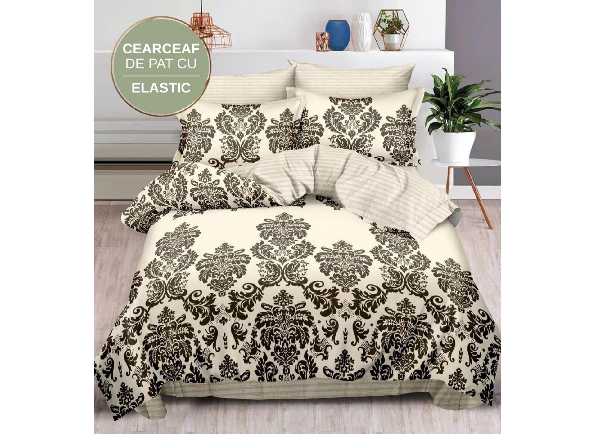 Lenjerie de pat cu Elastic din Finet 6 piese LEC009