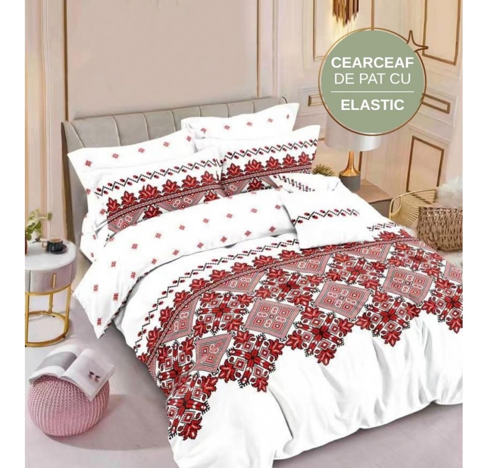 Lenjerie de pat cu Elastic din Finet 6 piese LEC019