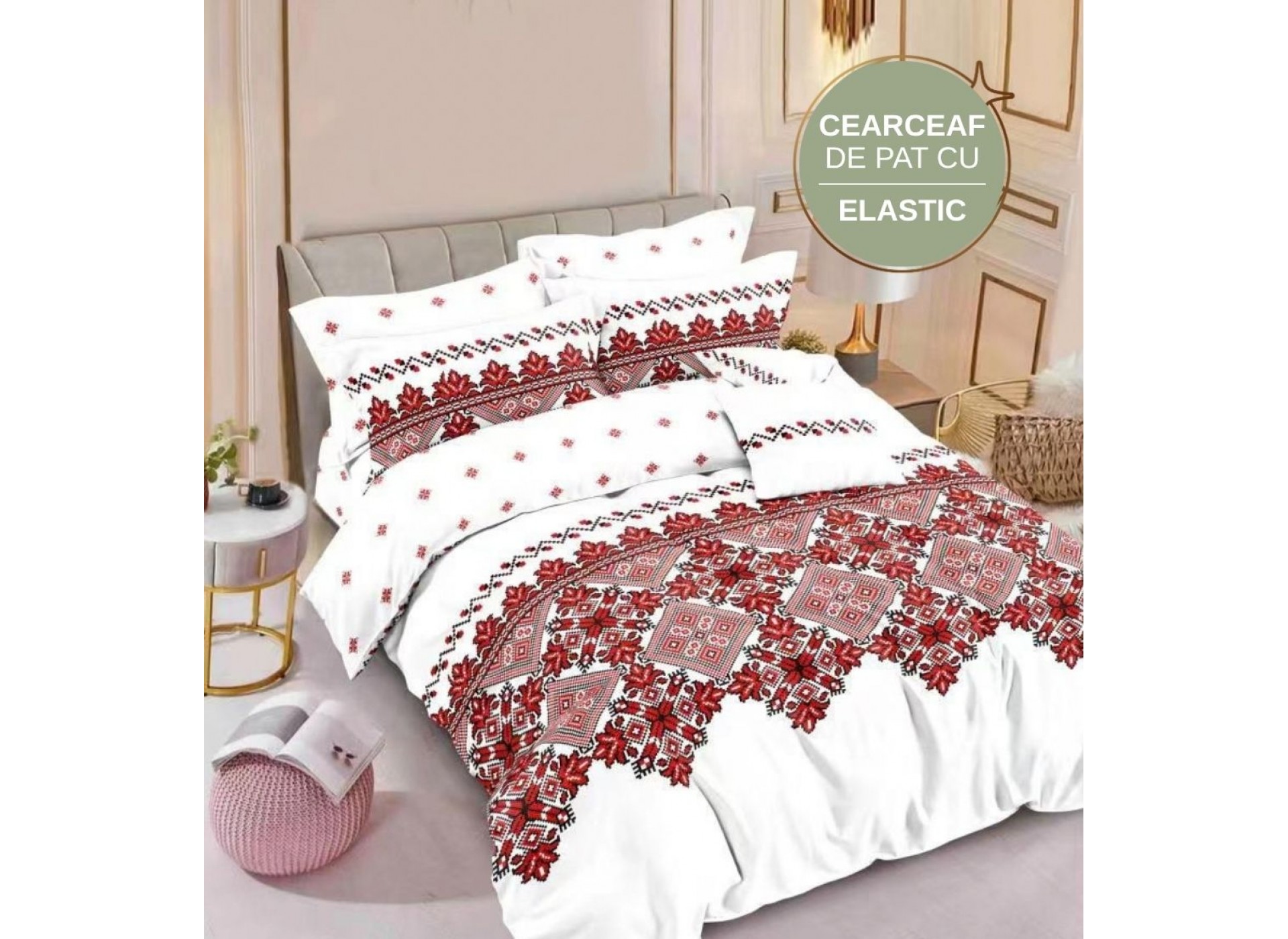 Lenjerie de pat cu Elastic din Finet 6 piese LEC019