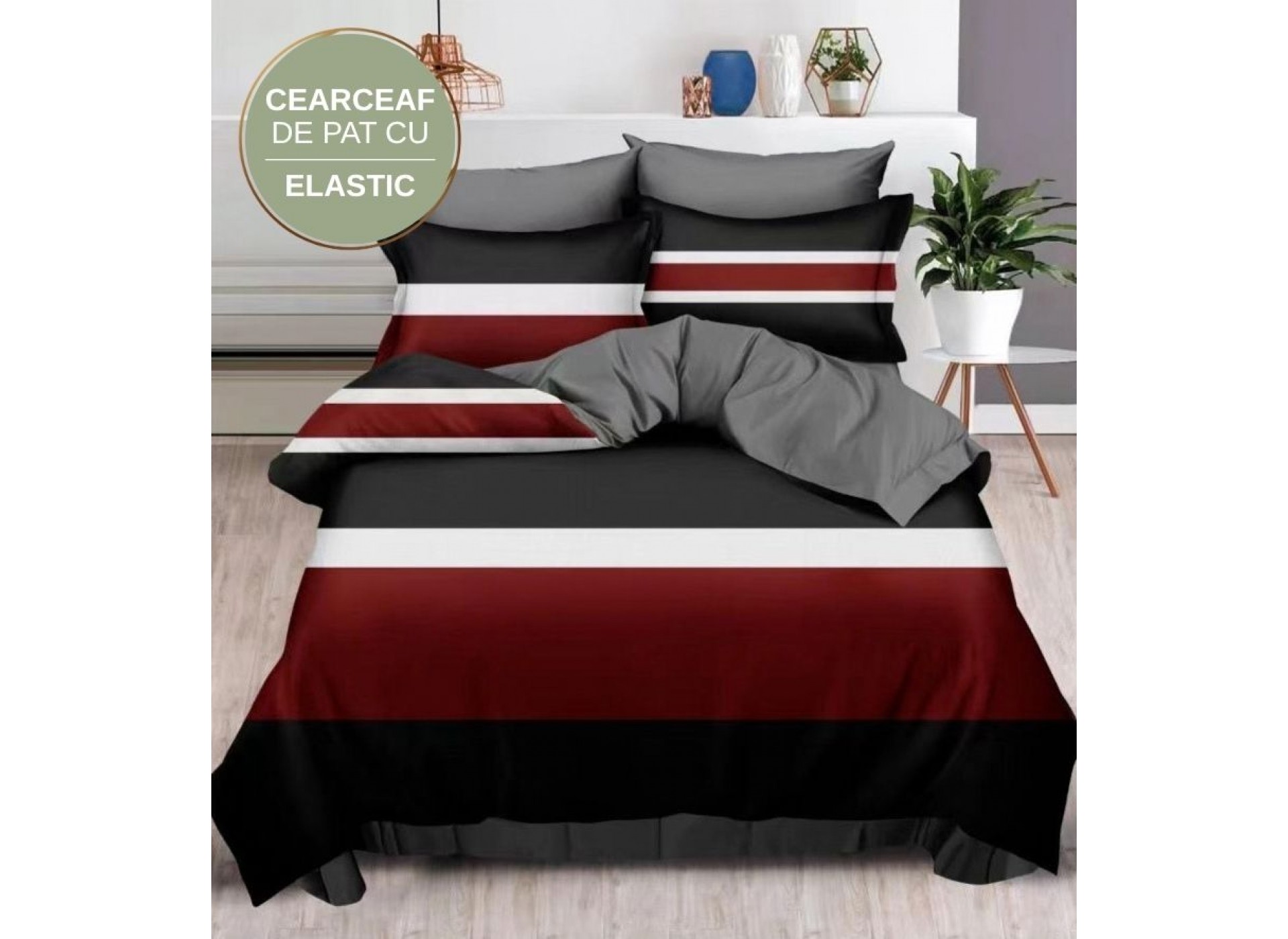 Lenjerie de pat cu Elastic din Finet 6 piese LEC020