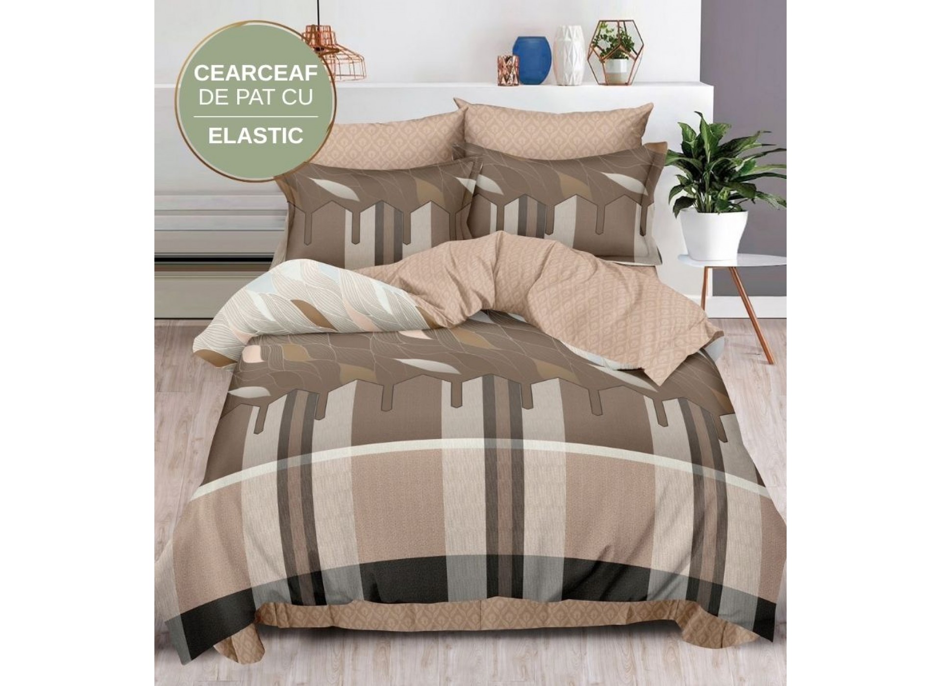 Lenjerie de pat cu Elastic din Finet 6 piese LEC028