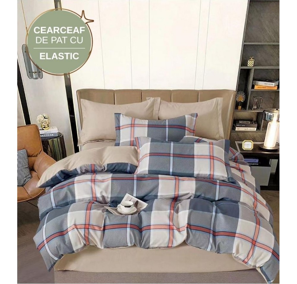 Lenjerie de pat cu Elastic din Finet 6 piese LEC030