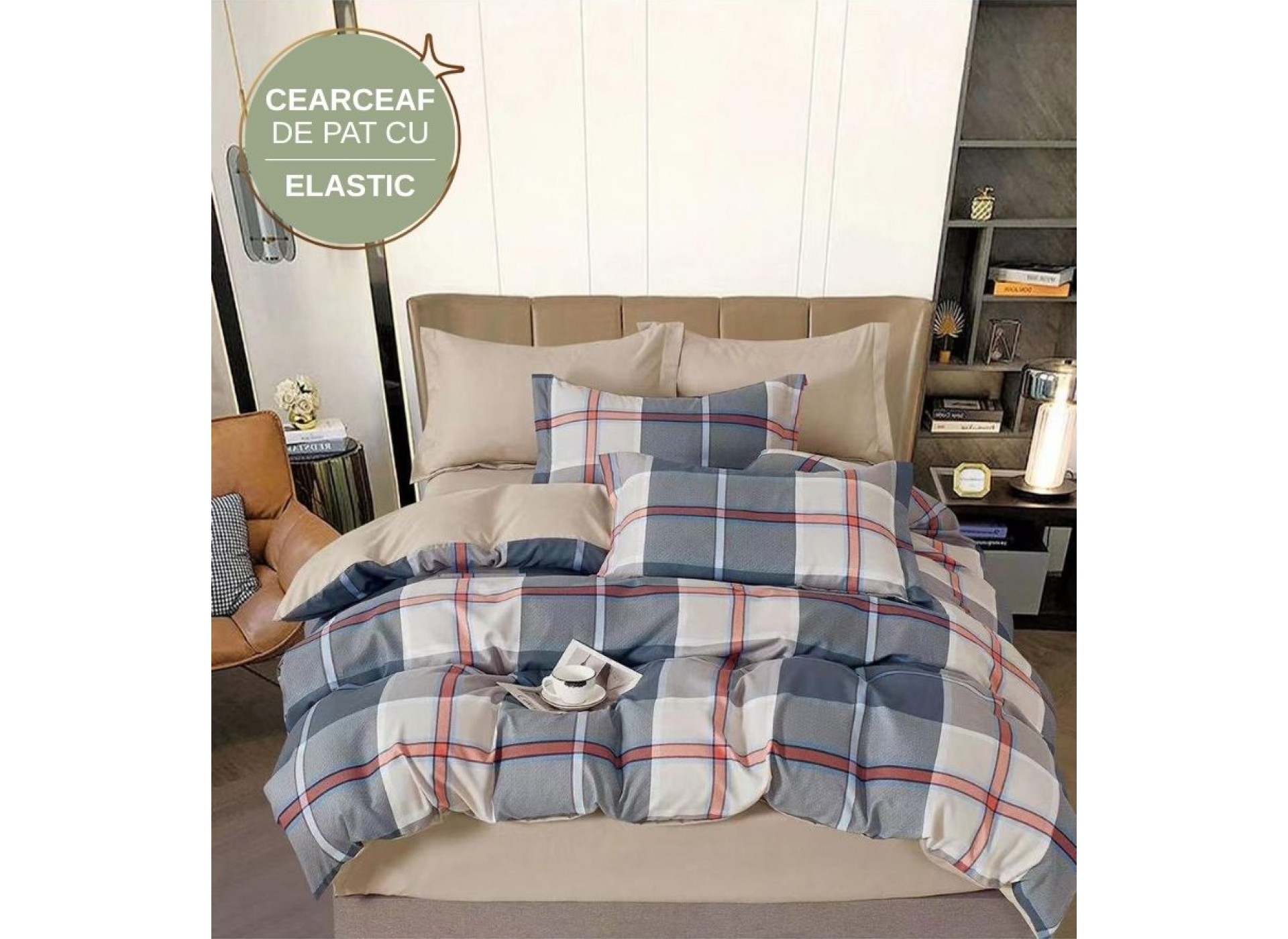 Lenjerie de pat cu Elastic din Finet 6 piese LEC030