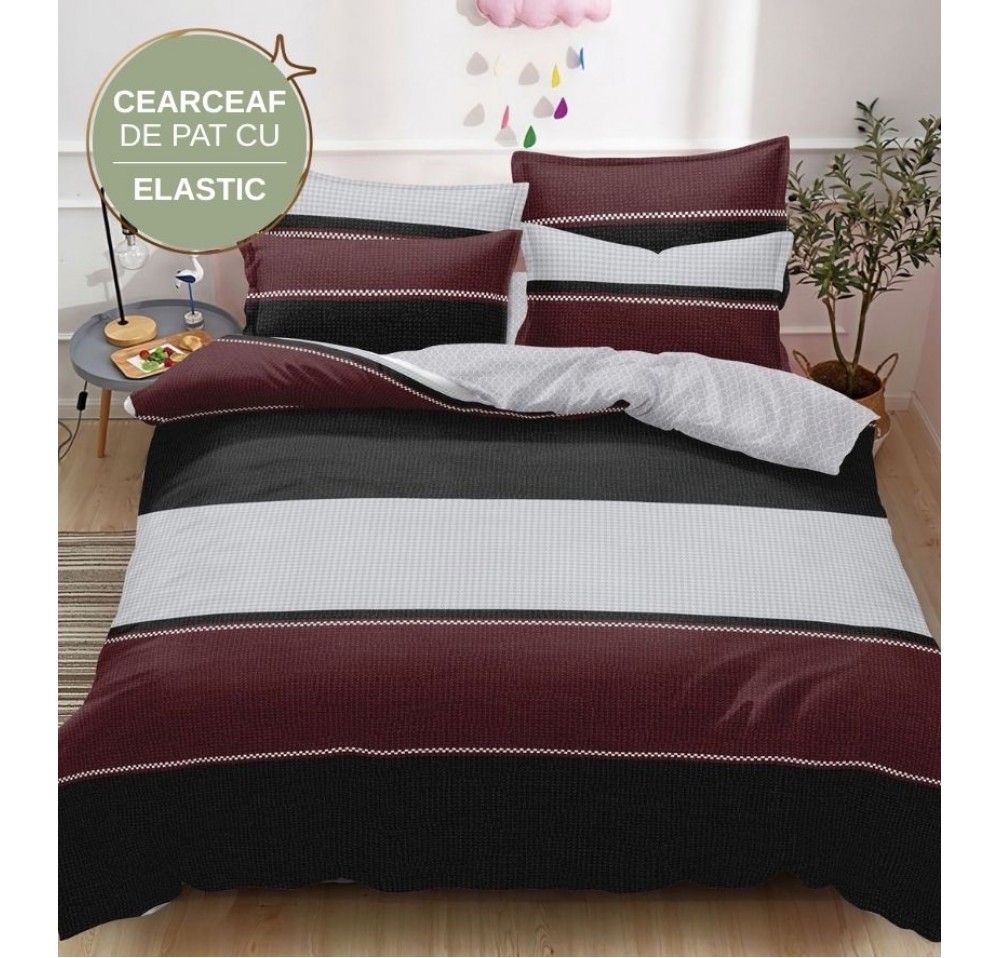 Lenjerie de pat cu Elastic din Finet 6 piese LEC043