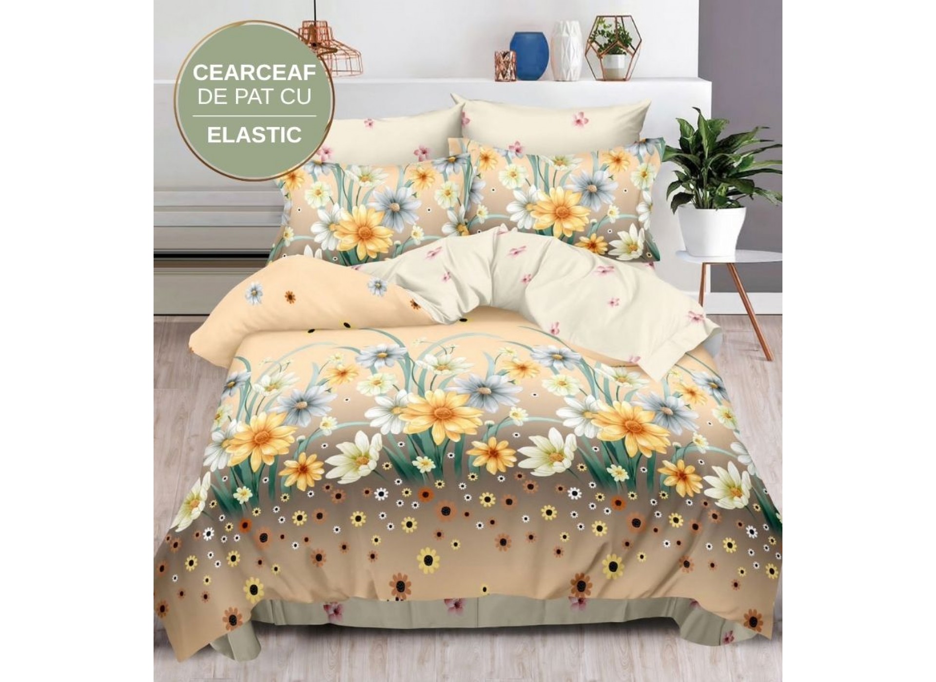 Lenjerie de pat cu Elastic din Finet 6 piese LEC048