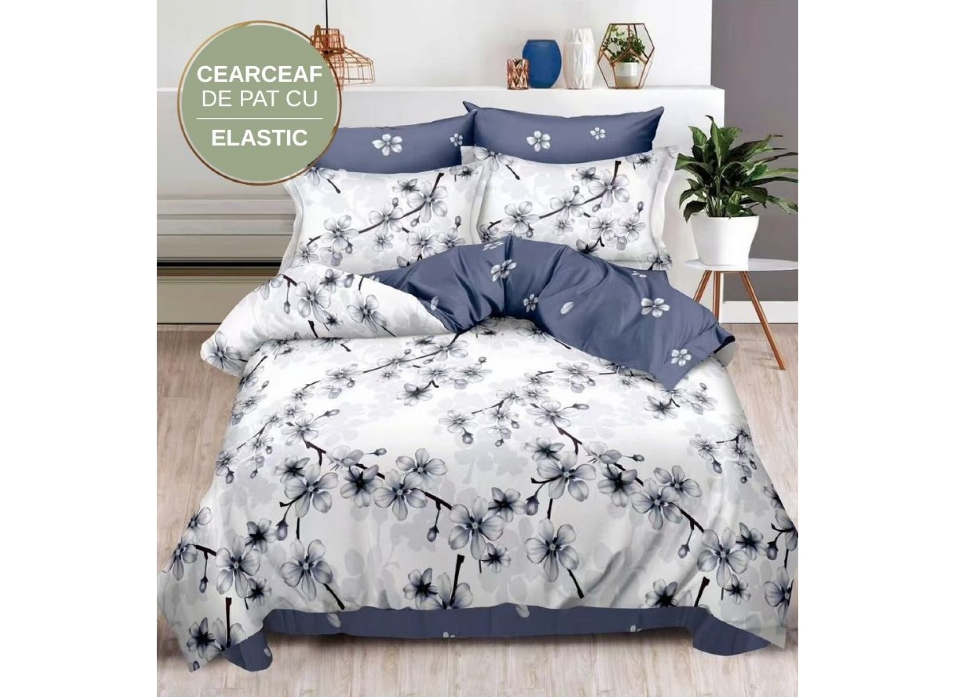 Lenjerie de pat cu Elastic din Finet 6 piese LEC057