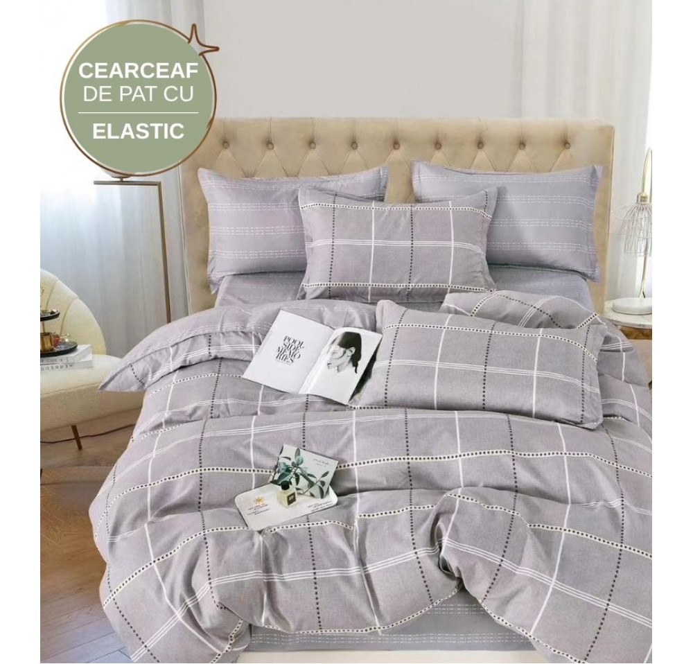 Lenjerie de pat cu Elastic din Finet 6 piese LEC059