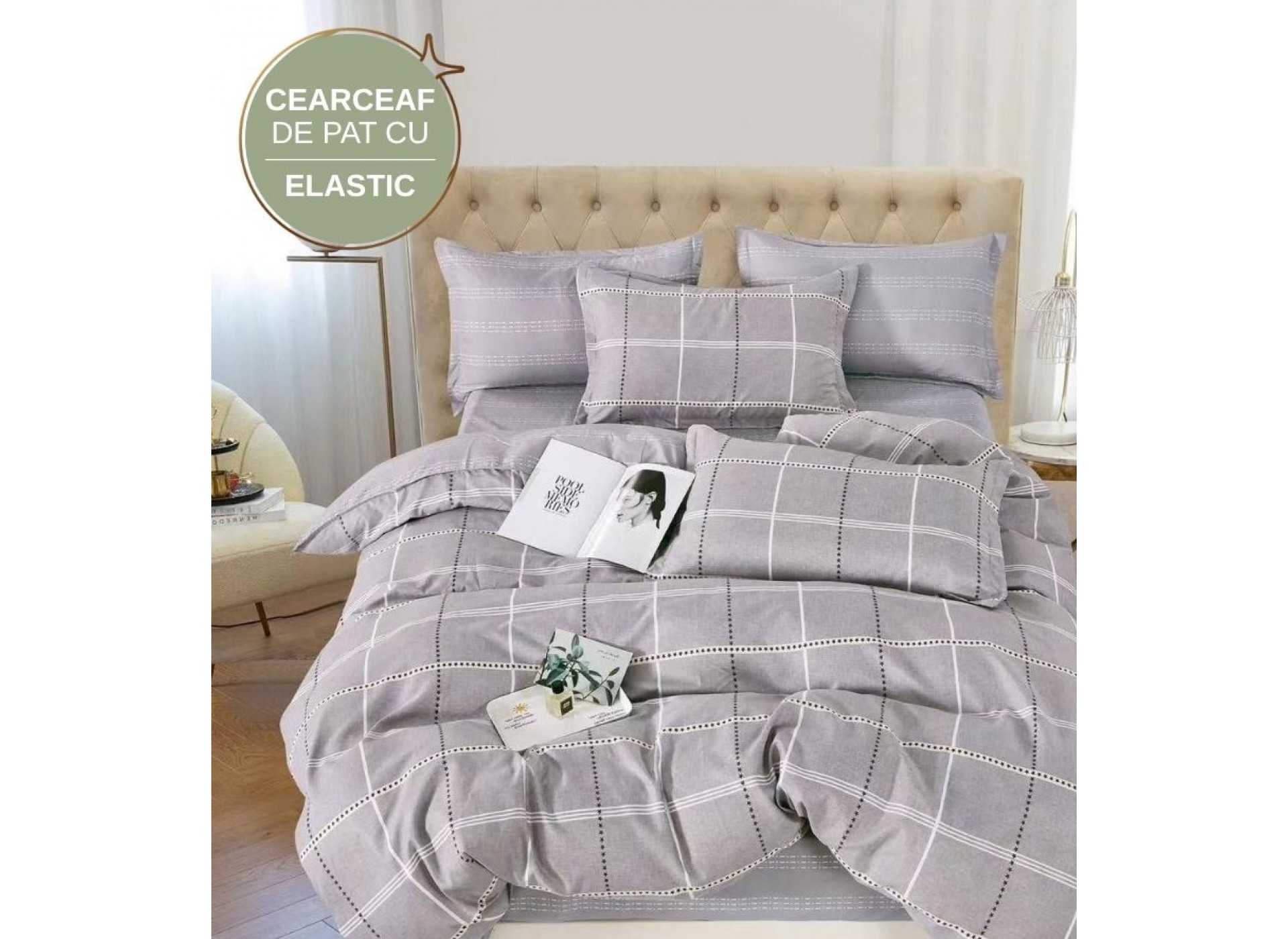 Lenjerie de pat cu Elastic din Finet 6 piese LEC059