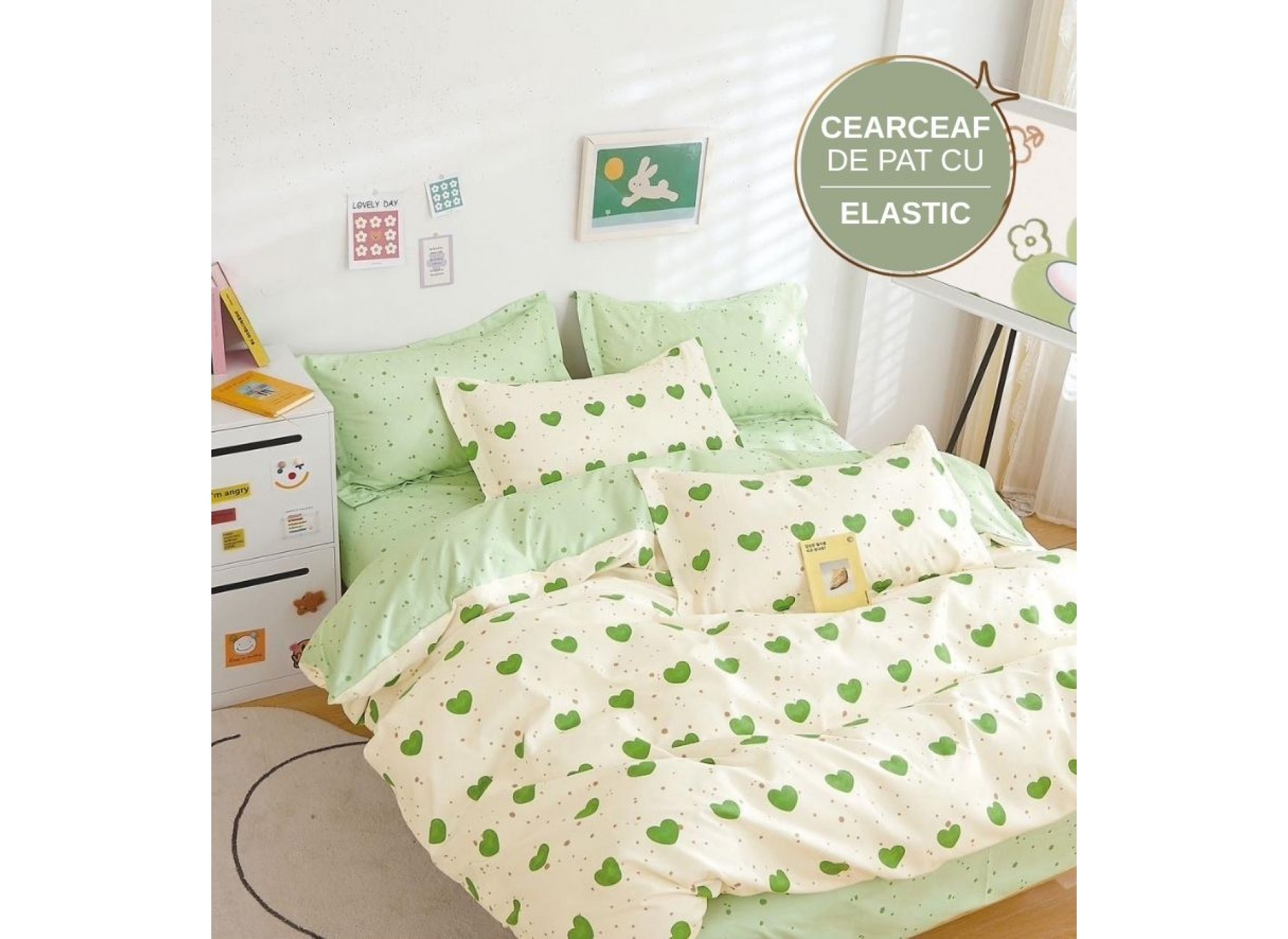 Lenjerie de pat cu Elastic din Finet 6 piese LEC060