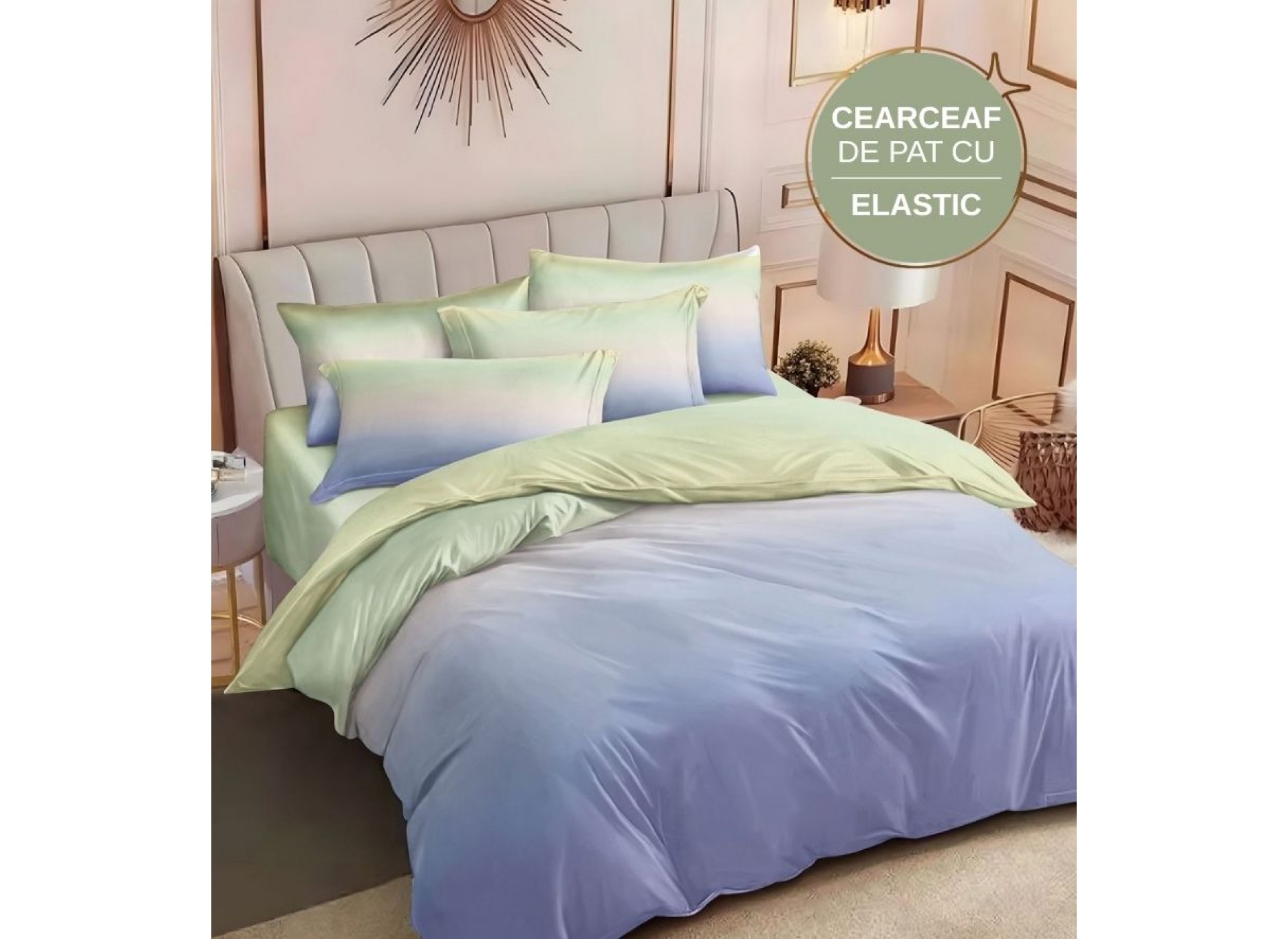 Lenjerie de pat cu Elastic din Finet 6 piese LEC061