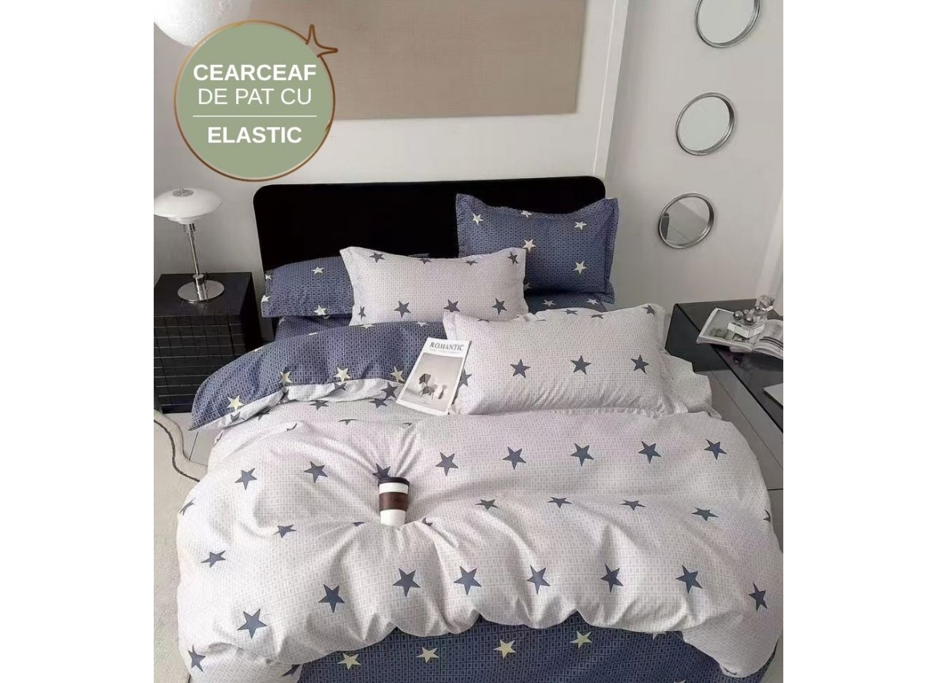 Lenjerie de pat cu Elastic din Finet 6 piese LEC063