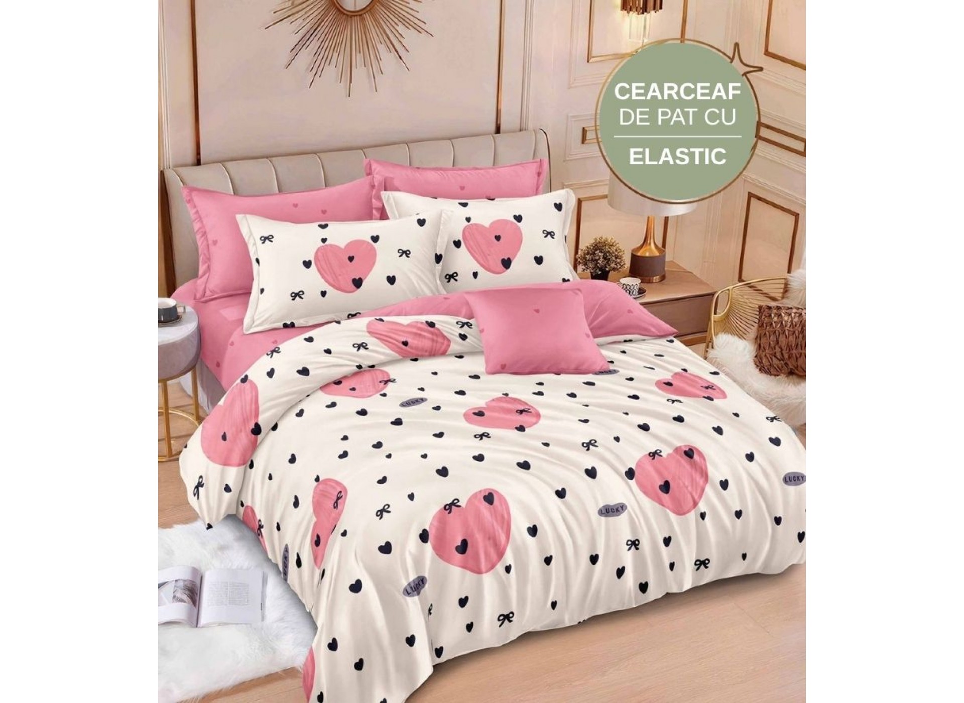 Lenjerie de pat cu Elastic din Finet 6 piese LEC064