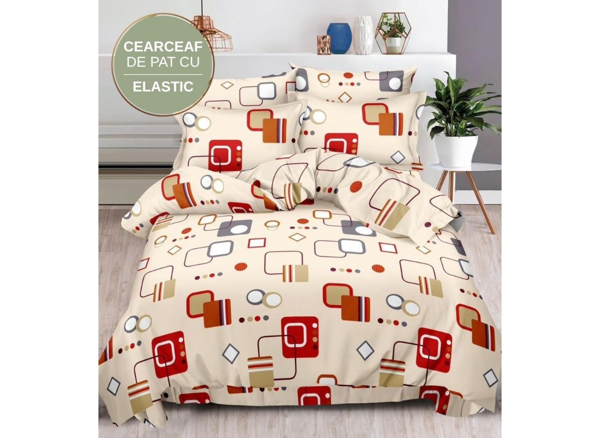 Lenjerie de pat cu Elastic din Finet 6 piese LEC065