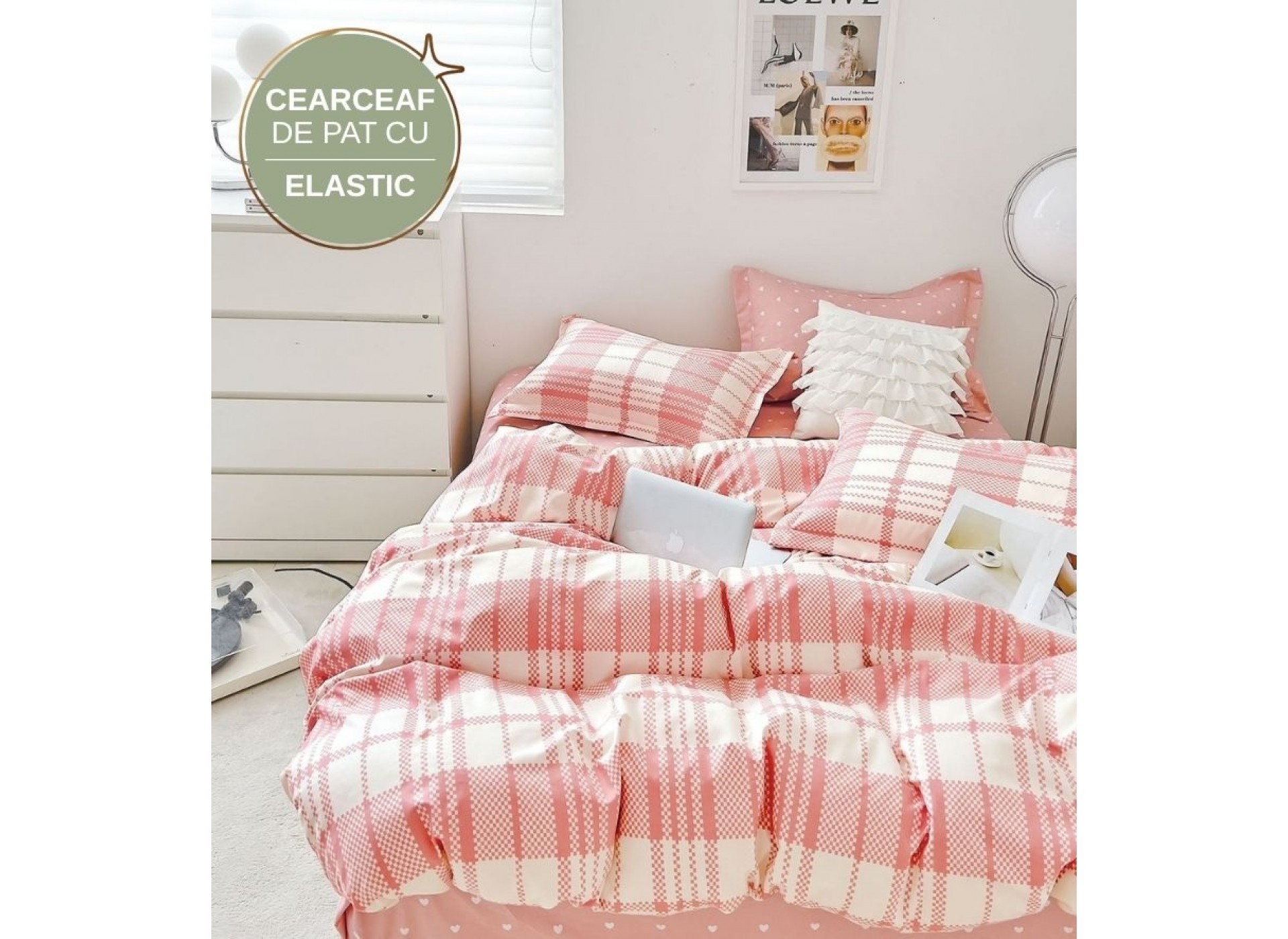 Lenjerie de pat cu Elastic din Finet 6 piese LEC066