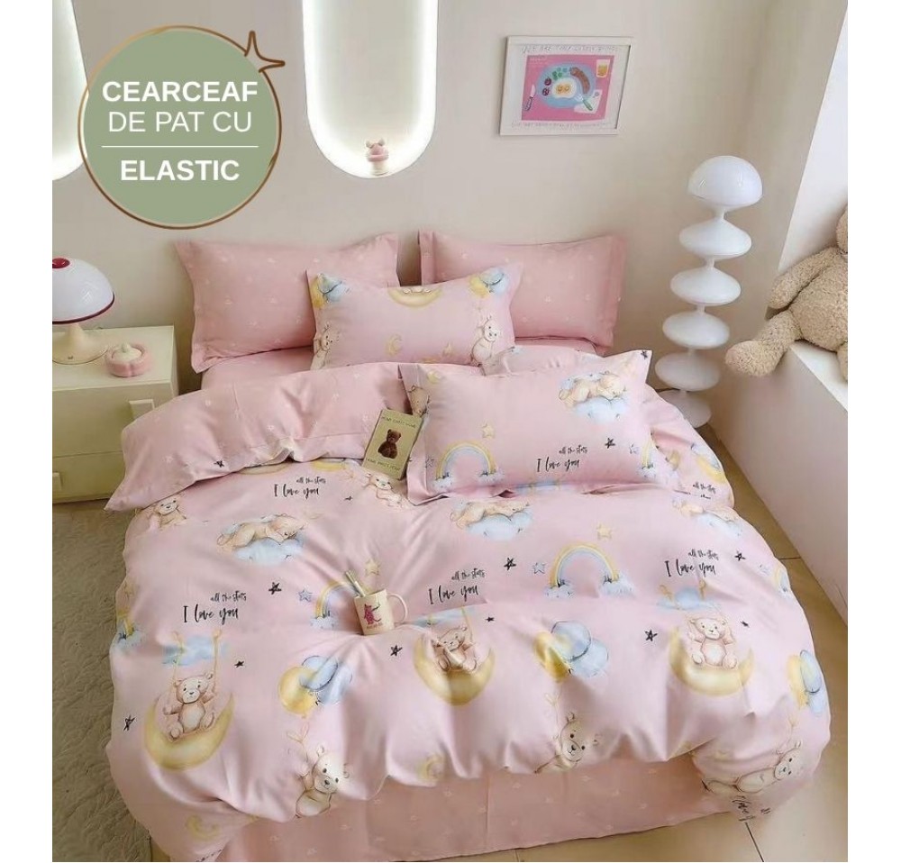 Lenjerie de pat cu Elastic din Finet 6 piese LEC075