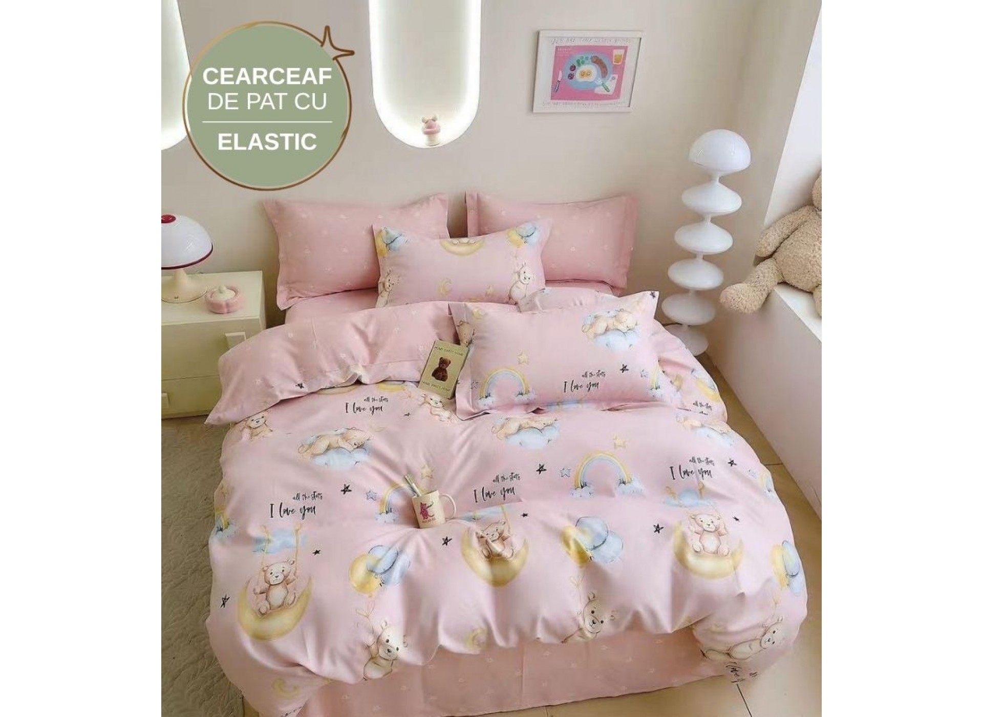 Lenjerie de pat cu Elastic din Finet 6 piese LEC075