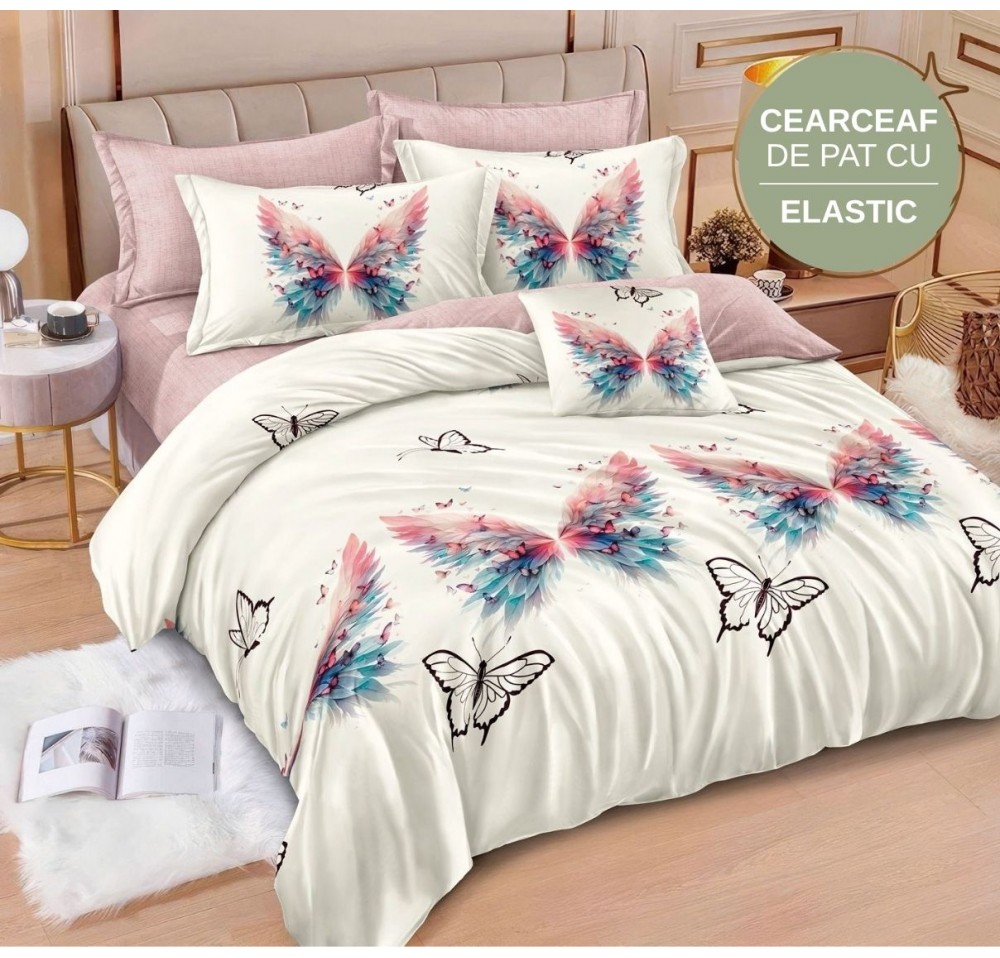 Lenjerie de pat cu Elastic din Finet 6 piese LEC091