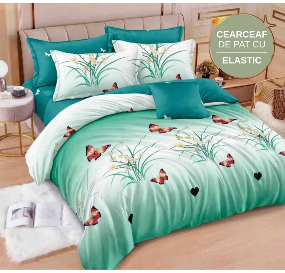 Lenjerie de pat cu Elastic din Finet 6 piese LEC093