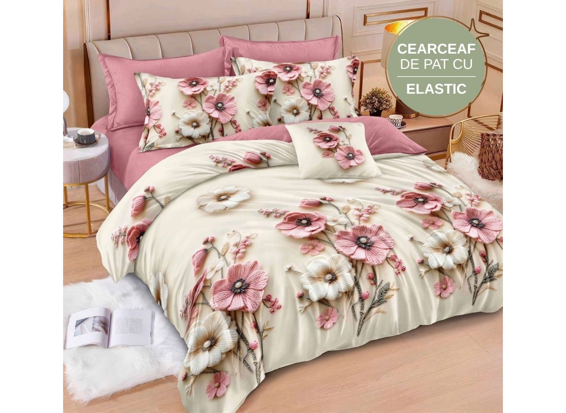 Lenjerie de pat cu Elastic din Finet 6 piese LEC095
