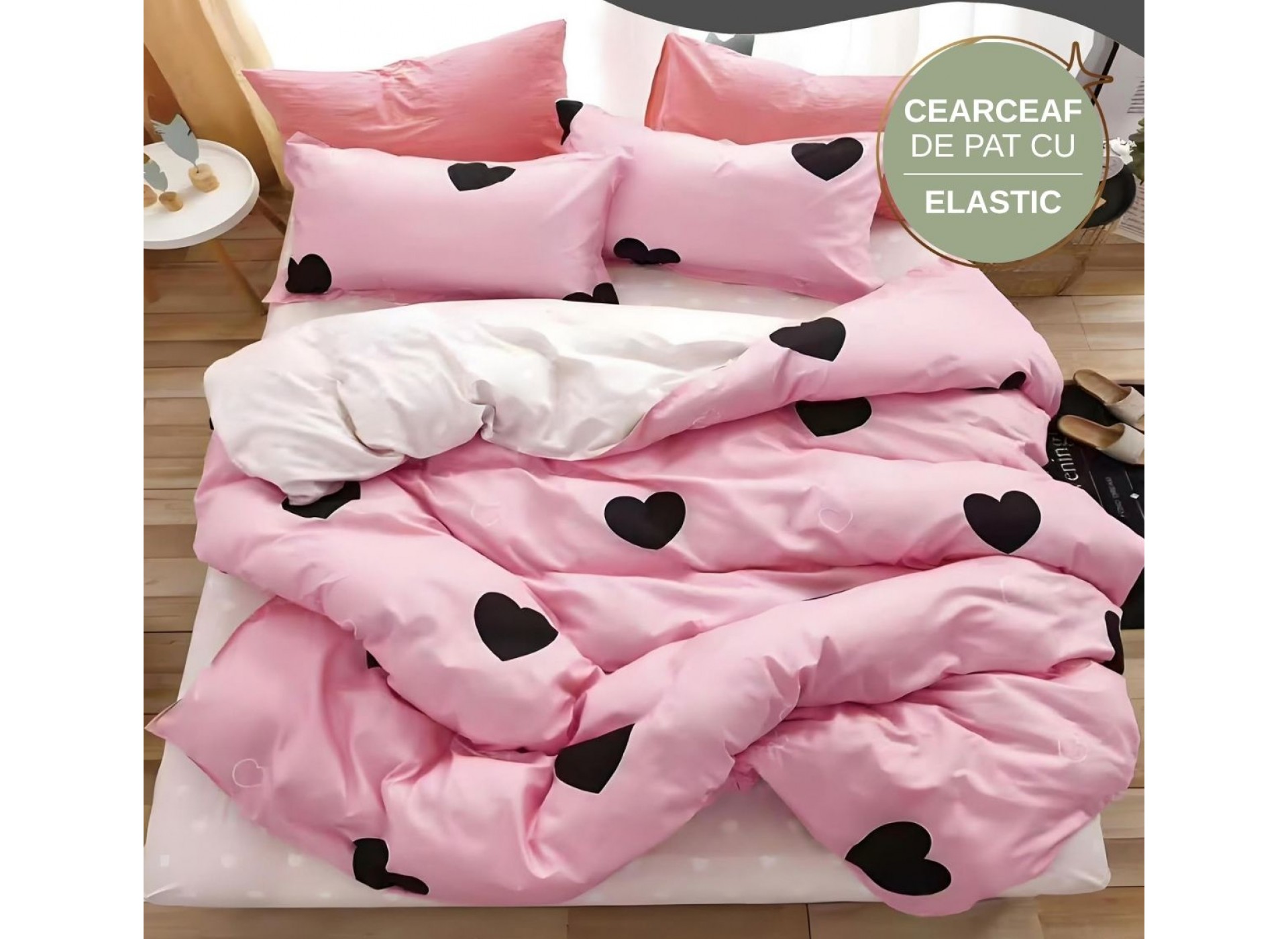 Lenjerie de pat cu Elastic din Finet 6 piese LEC100