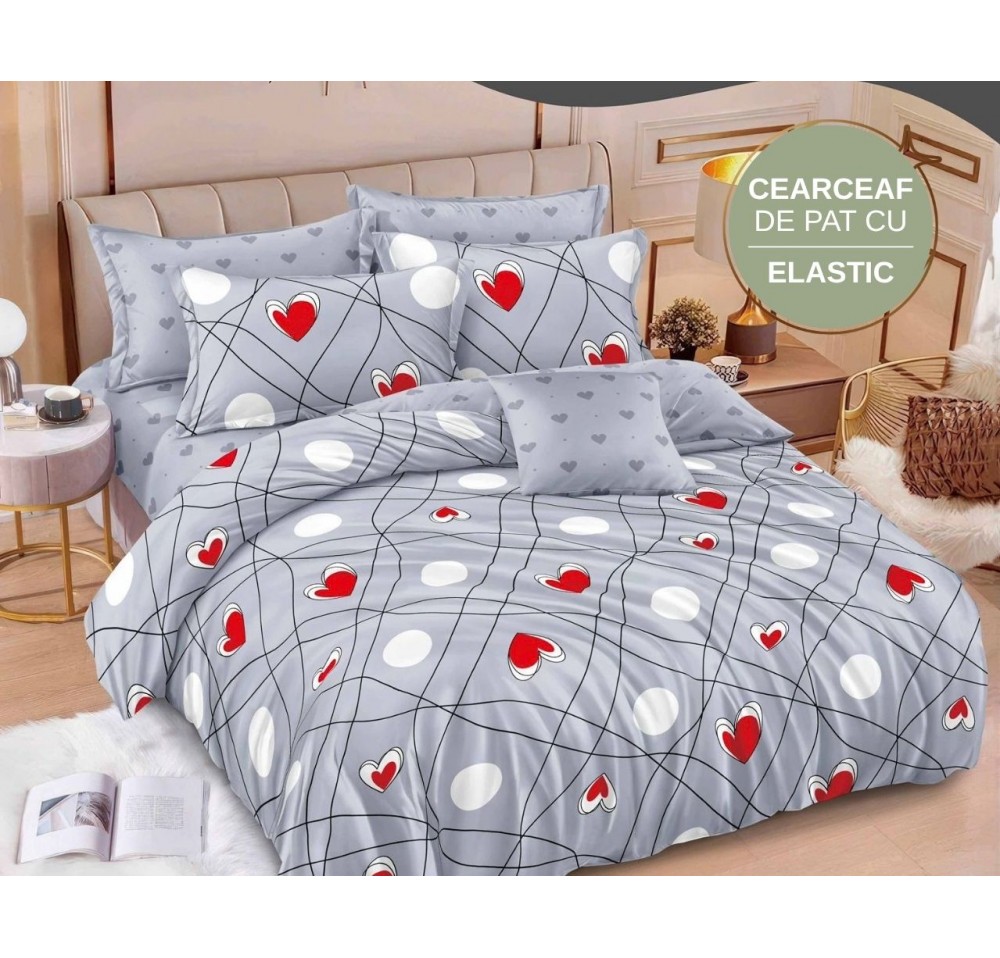 Lenjerie de pat cu Elastic din Finet 6 piese LEC132