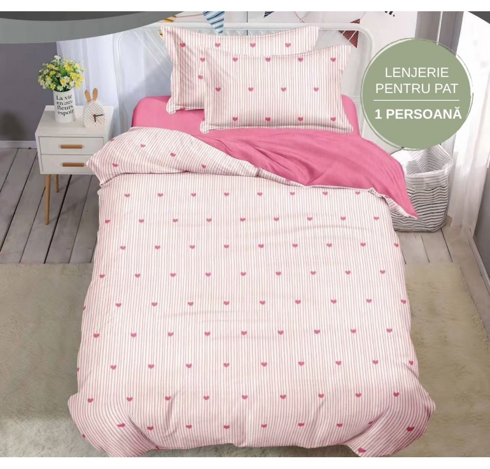 Lenjerie de Pat Finet 1 Persoană, 4 Piese - LS013