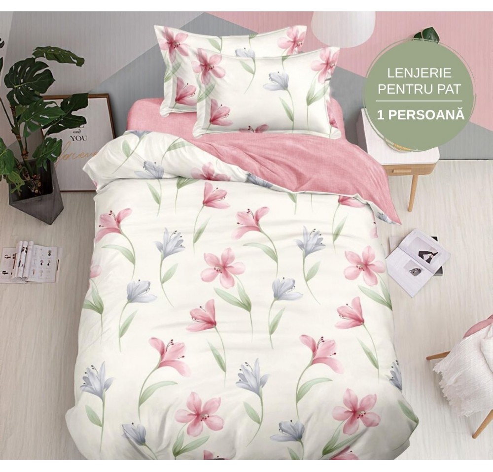 Lenjerie de Pat Finet 1 Persoană, 4 Piese - LS014