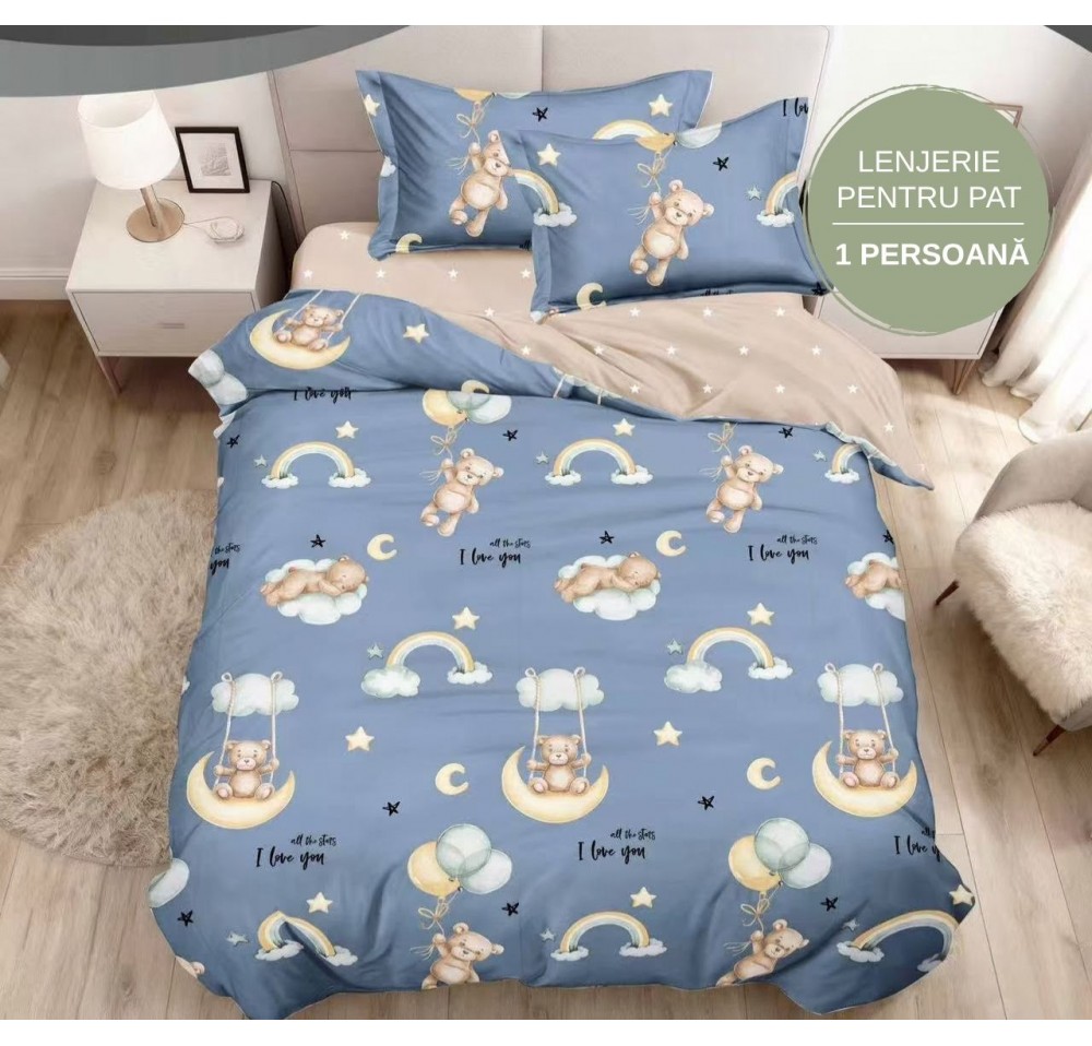 Lenjerie de Pat Finet 1 Persoană, 4 Piese - LS025