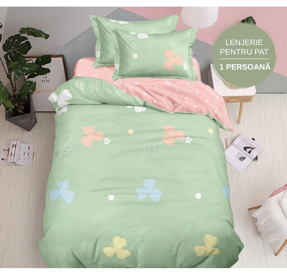 Lenjerie de Pat Finet 1 Persoană, 4 Piese - LS033
