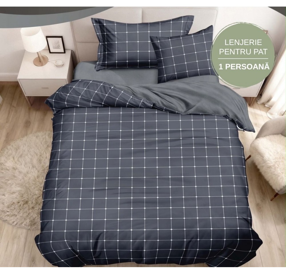 Lenjerie de Pat Finet 1 Persoană, 4 Piese - LS046
