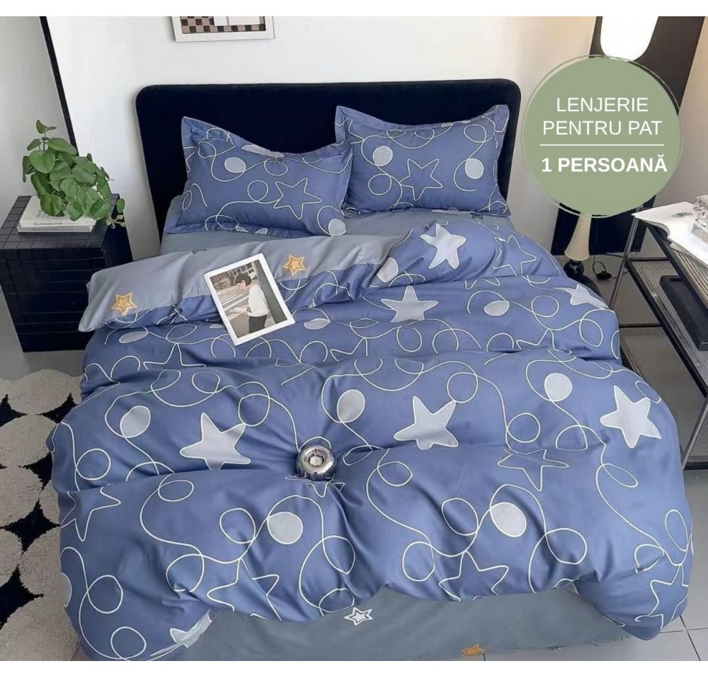 Lenjerie de Pat Finet 1 Persoană, 4 Piese - LS055