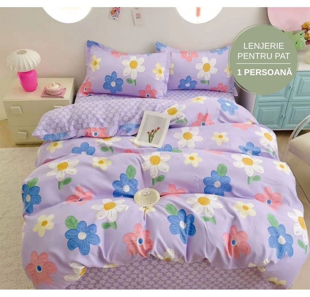 Lenjerie de Pat Finet 1 Persoană, 4 Piese - LS061