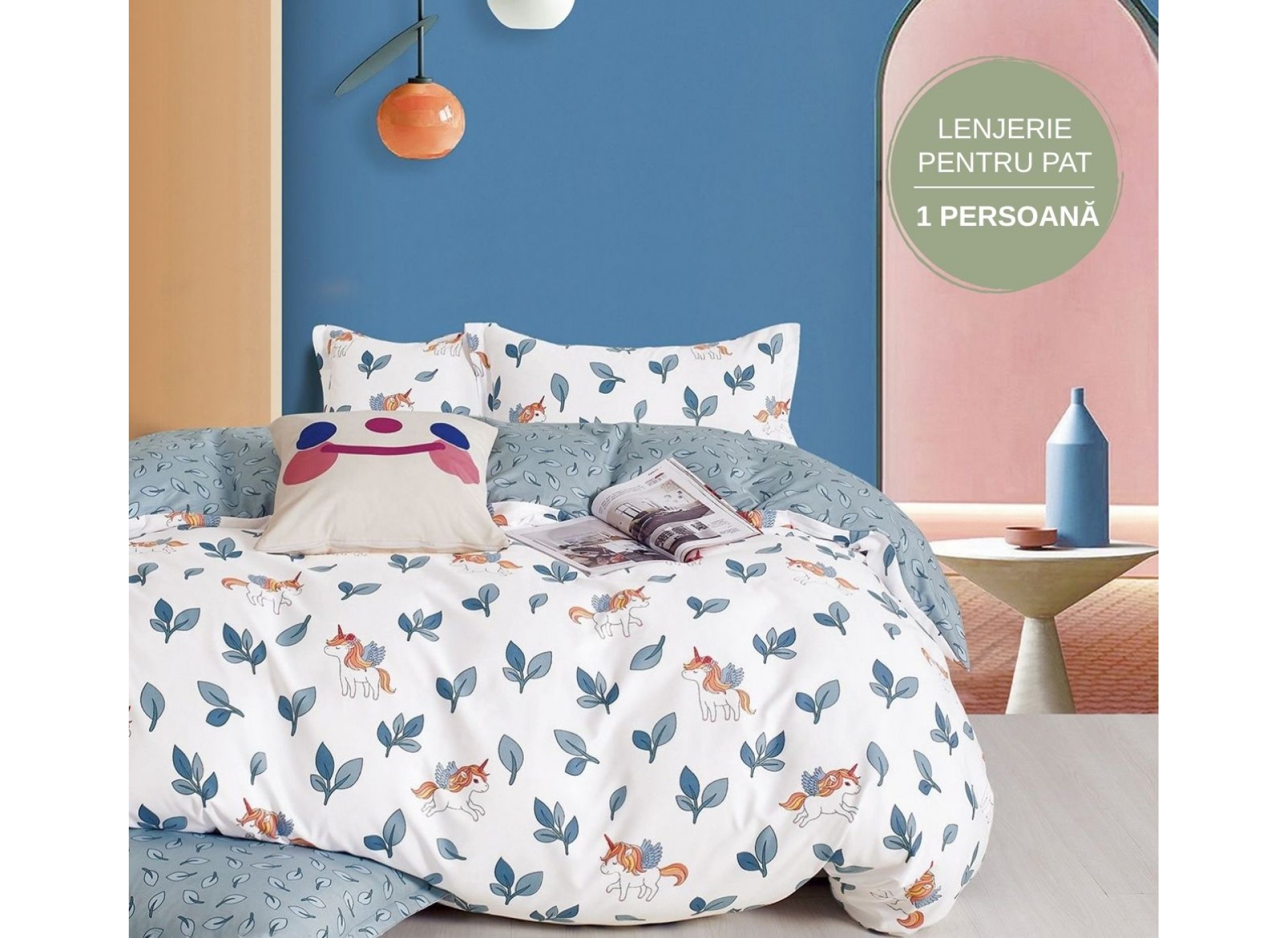 Lenjerie de Pat Finet 1 Persoană, 4 Piese - LS071