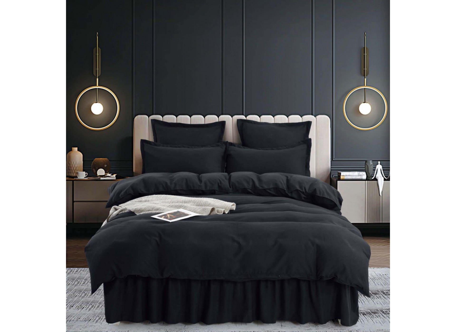 Lenjerii de Lux UNI 6 piese cu VOLANASE LVU007