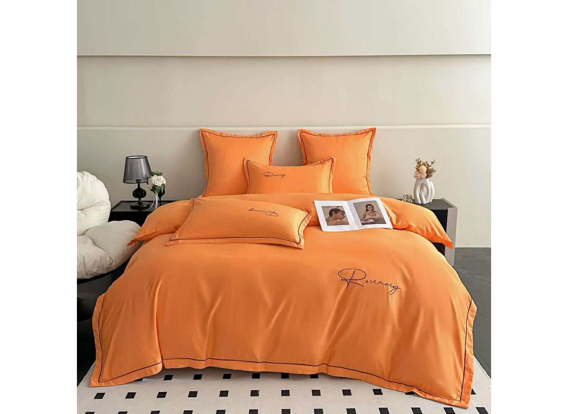 Lenjerie Lux Bumbac fin cu Broderie 6 piese - LX009
