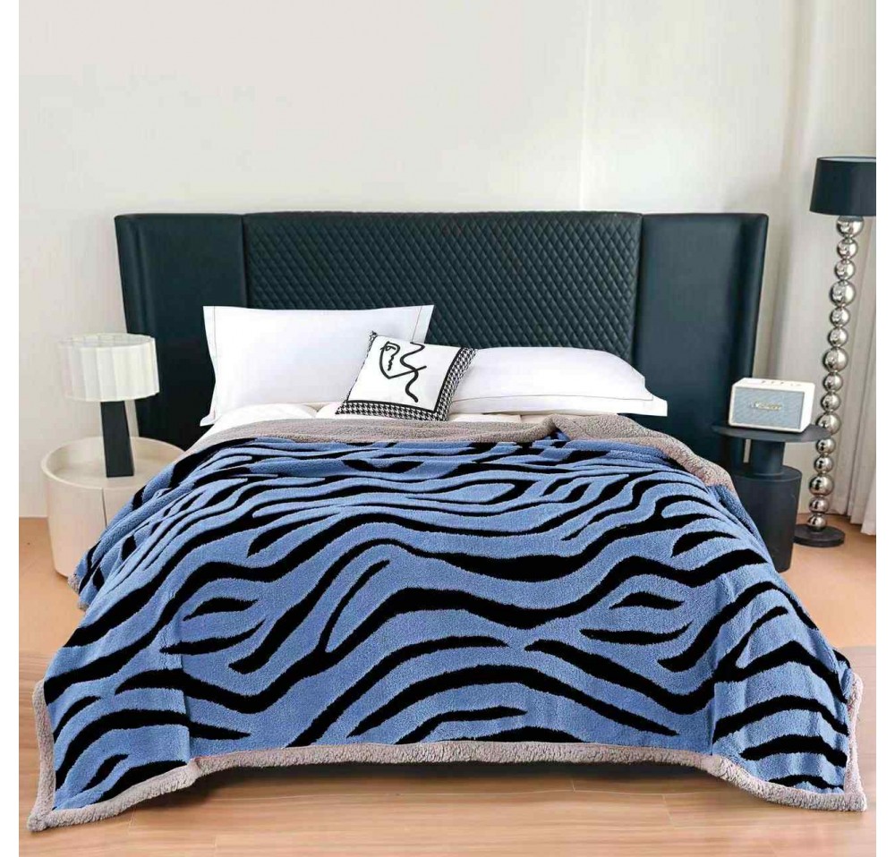 Patura Cocolino groasa cu blanita,model zebra - PBZ02