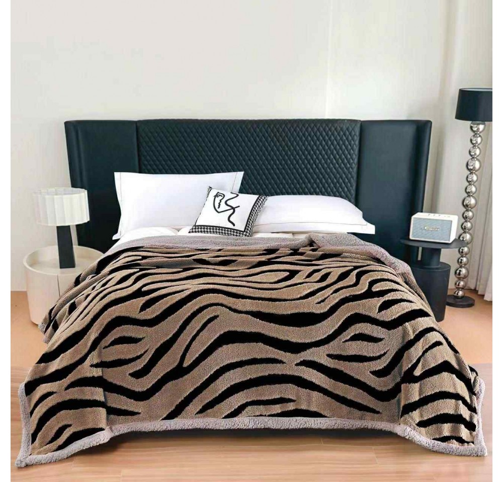 Patura Cocolino groasa cu blanita,model zebra - PBZ03