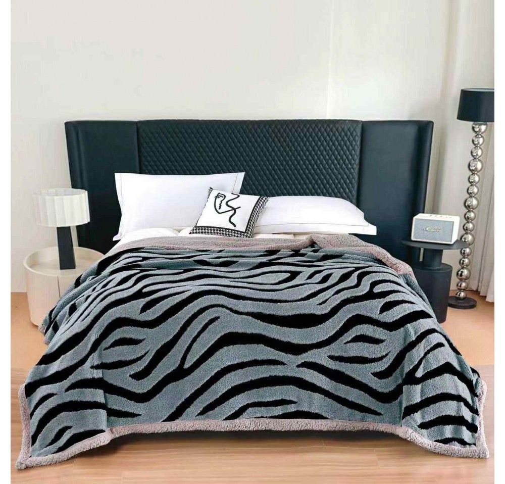 Patura Cocolino groasa cu blanita,model zebra - PBZ04