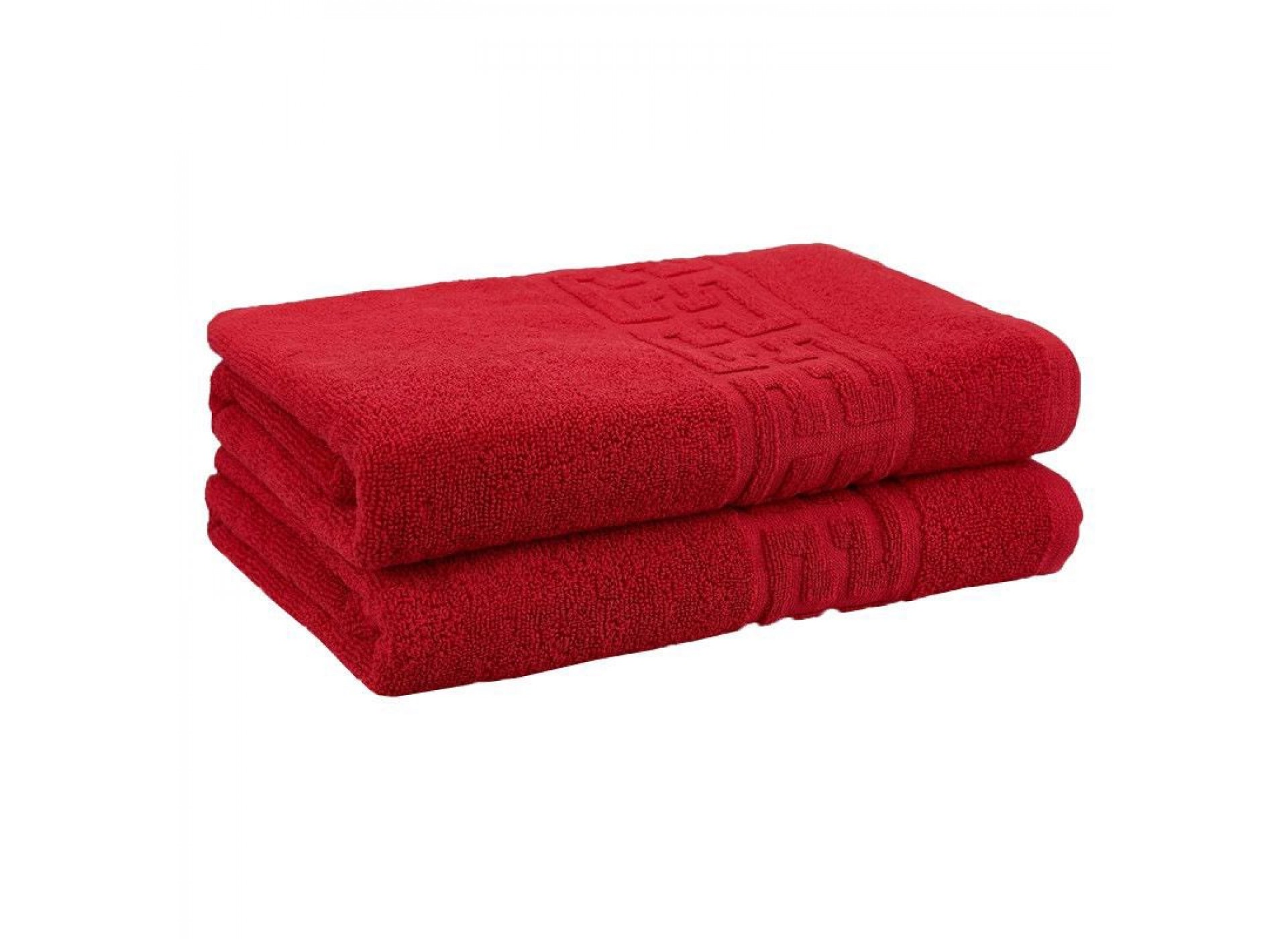 Pachet 2 prosoape baie – Greek Border, 70×140 cm, 100% bumbac ROSU