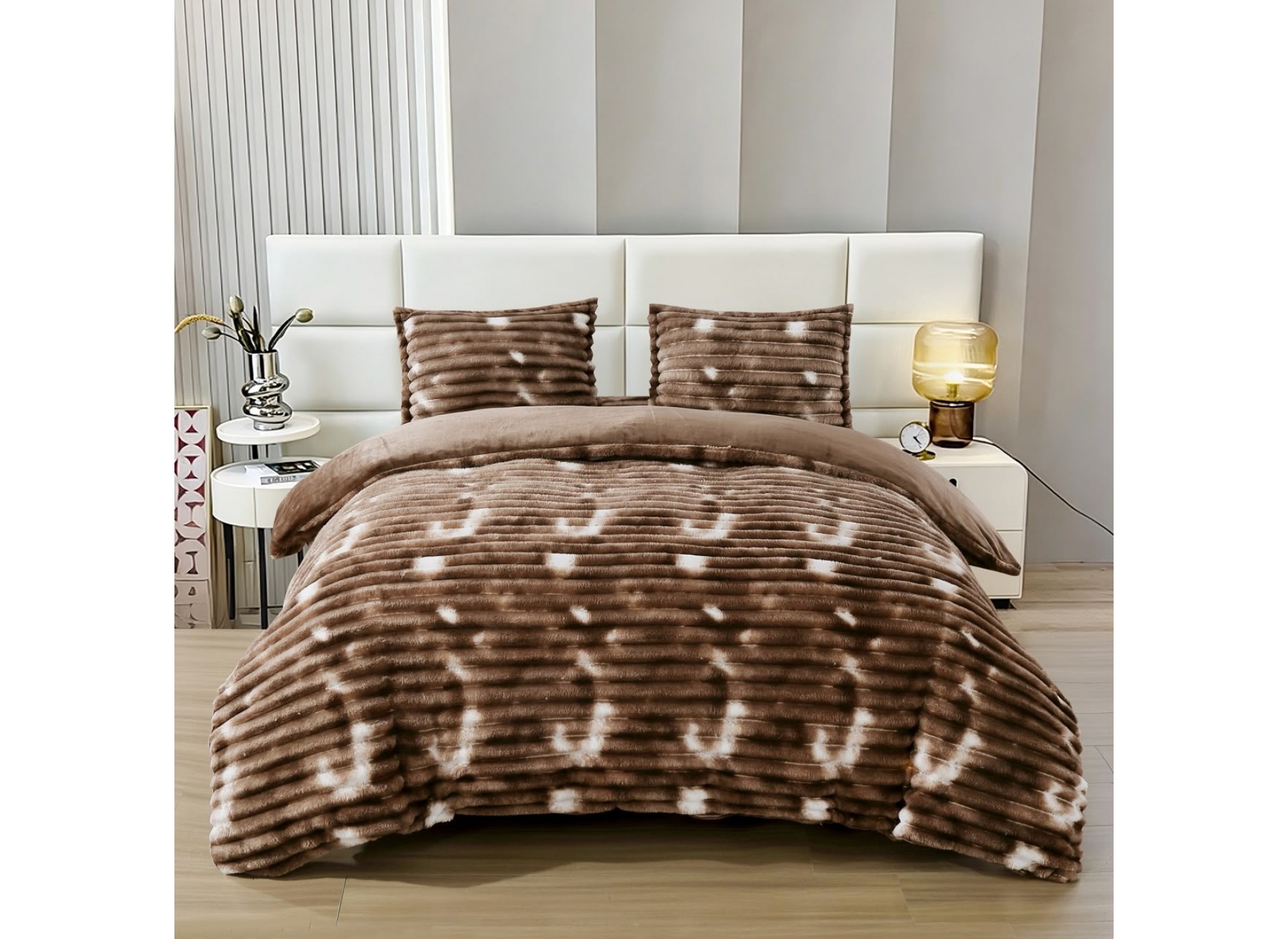 Lenjerie pat super pufoasa Cocolino Fluffy,4 piese,cearceaf elastic - COF31