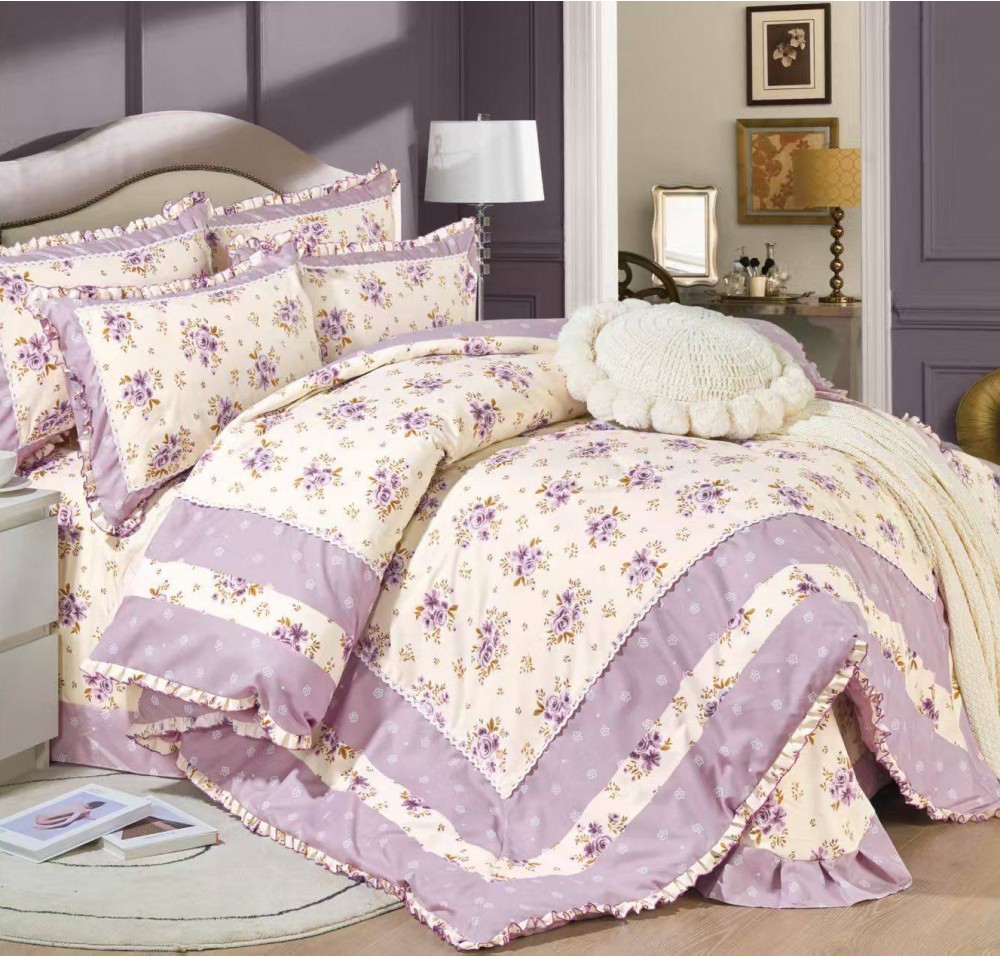 Lenjerie DELUXE din Bumbac Soft Touch cu Volanase BV076